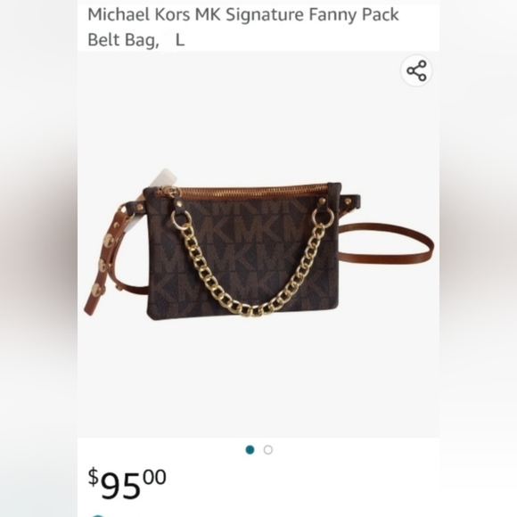 Michael Kors women’s fanny pack bag (Brown) with chain decor (Large) *Firm Price - Picture 2 of 9
